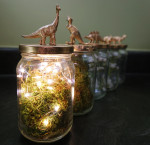Dinosaur jar wedding centerpiece DIY