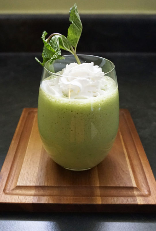 Healthy and minty faux “shamrock” shake