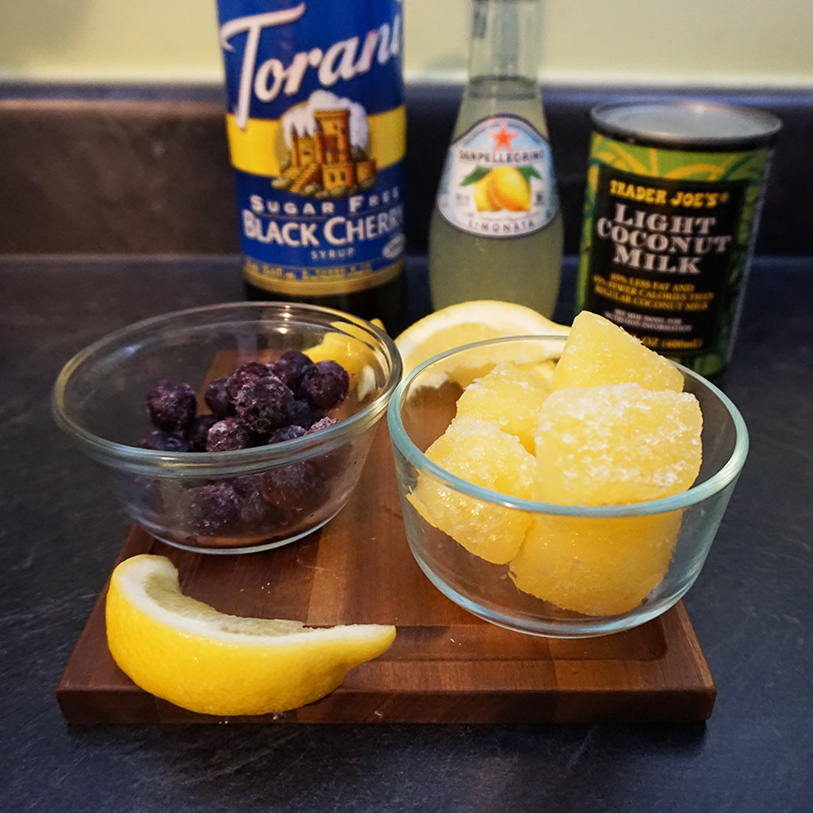 Lemon blueberry colada mocktail