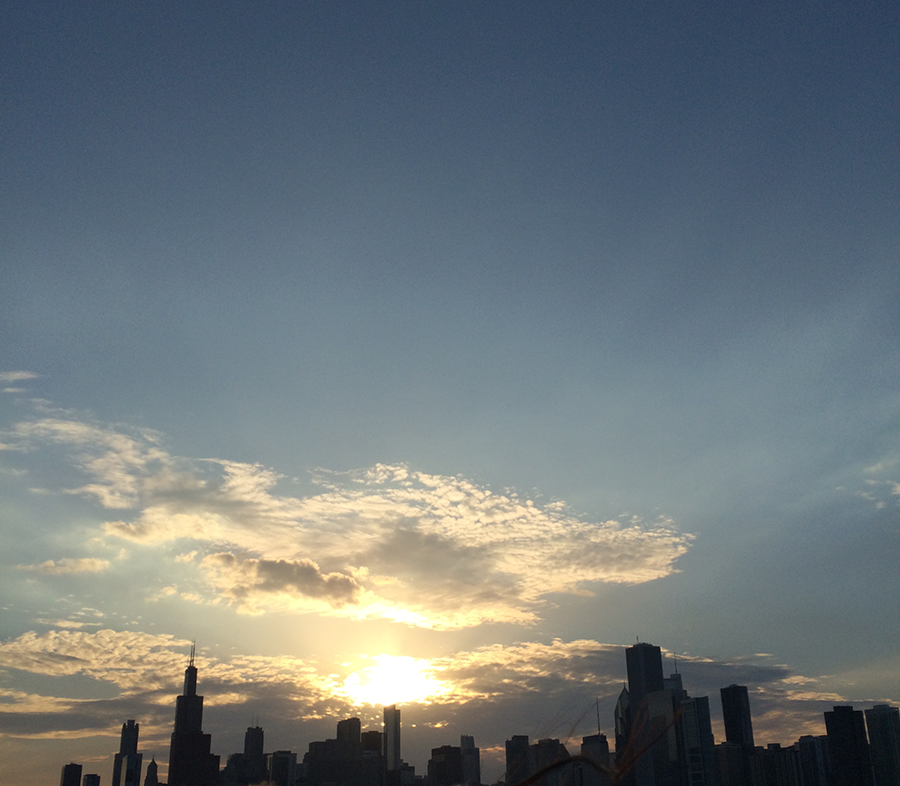 Chicago skyline at night