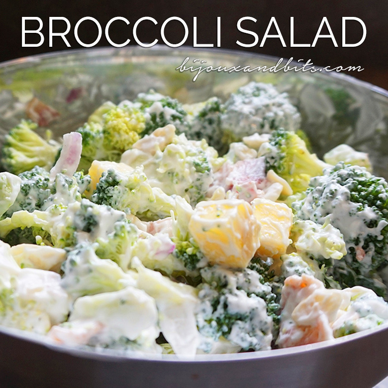 Low carb broccoli salad recipe from @bijouxandbits