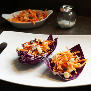Curried carrot salad recipe on @bijouxandbits