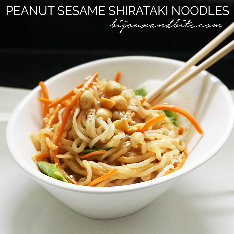 Peanut sesame shirataki noodles recipe from @bijouxandbits