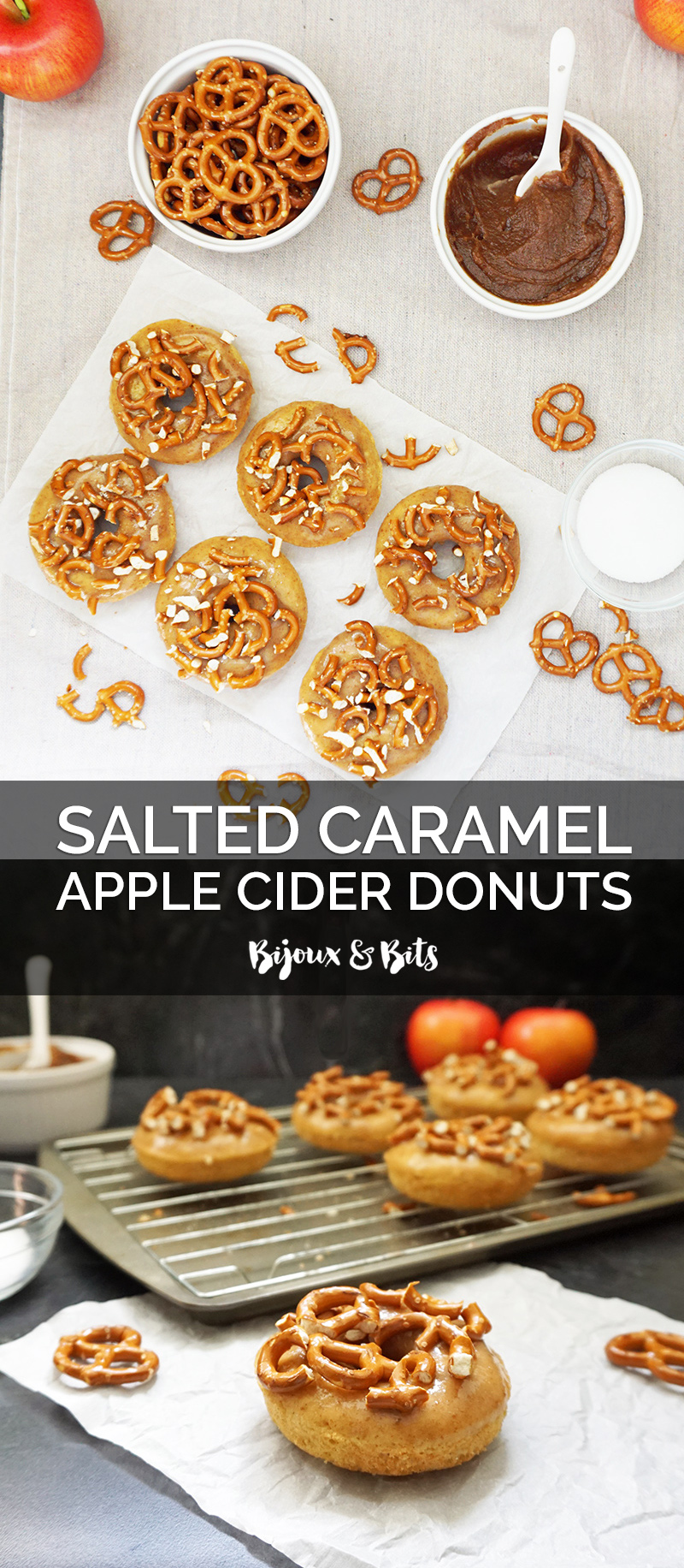Salted caramel apple cider donuts recipe from @bijouxandbits