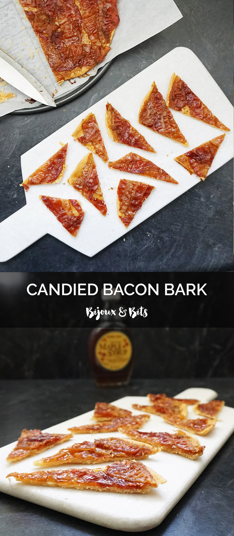 Candied bacon bark recipe from @bijouxandbits