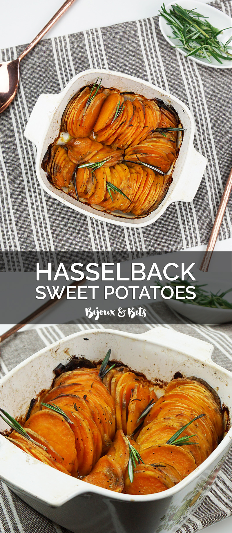 Roasted hasselback sweet potatoes recipe from @bijouxandbits