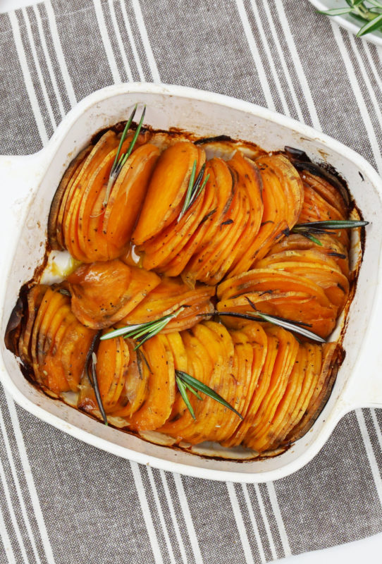 Roasted hasselback sweet potatoes