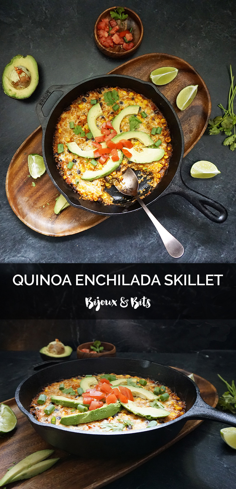 Quinoa enchilada skillet recipe from @bijouxandbits