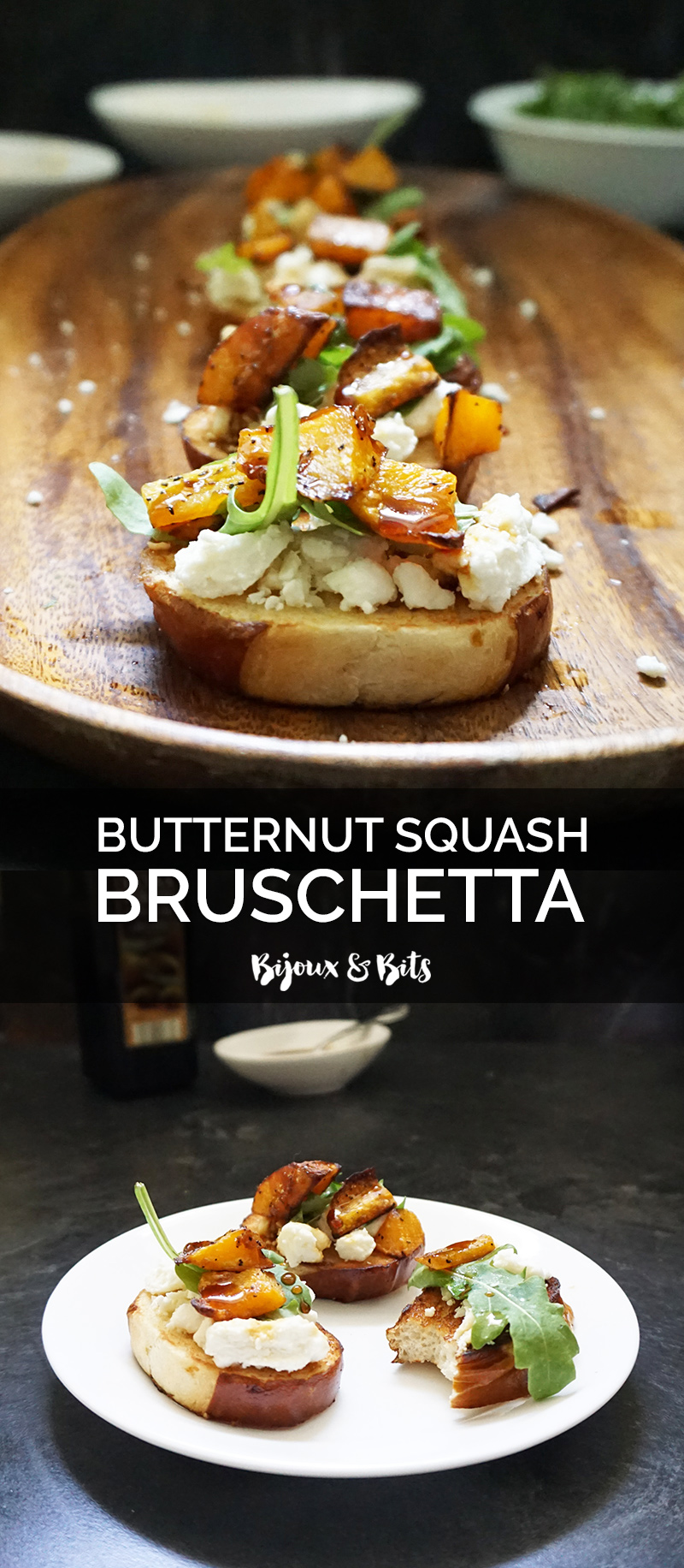 Butternut squash feta bruschetta from @bijouxandbits