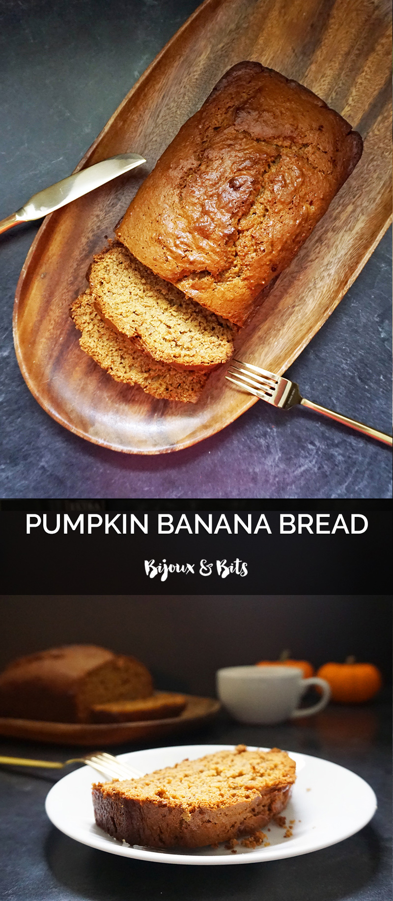 Pumpkin banana bread recipe from @bijouxandbits
