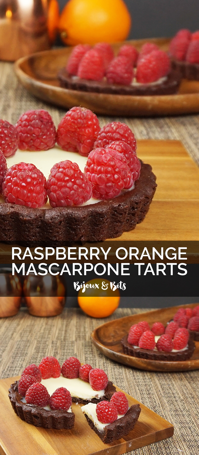 Raspberry orange mascarpone tarts recipe from @bijouxandbits