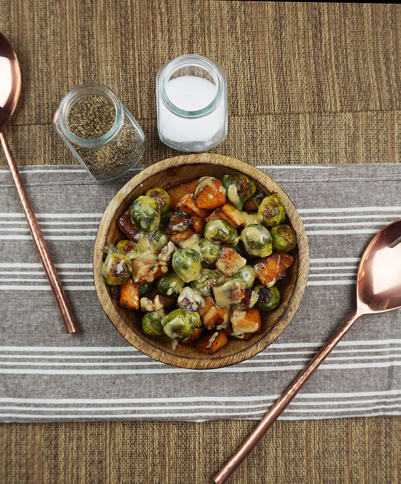 Roasted Brussels sprouts and squash recipe from @bijouxandbits