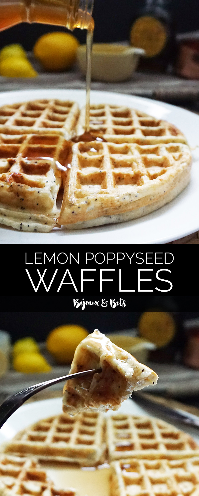 Lemon poppyseed waffles from @bijouxandbits #waffles #recipes