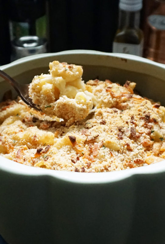 Three-cheese brown butter truffle mac and cheese