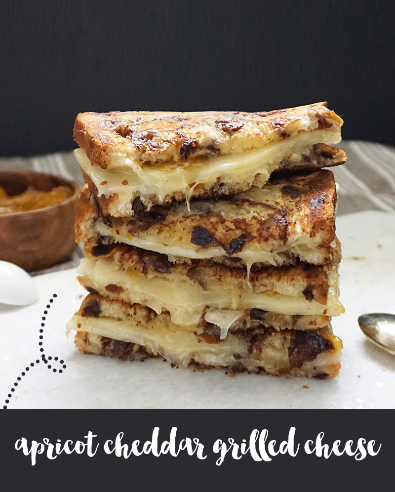Apricot white cheddar grilled cheese from @bijouxandbits #grilledcheese #apricot