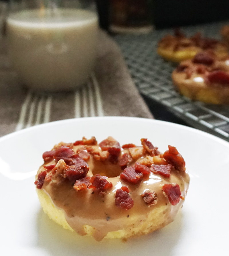 Elvis donuts (banana, peanut butter, and bacon donuts) from @bijouxandbits #donuts #bacon