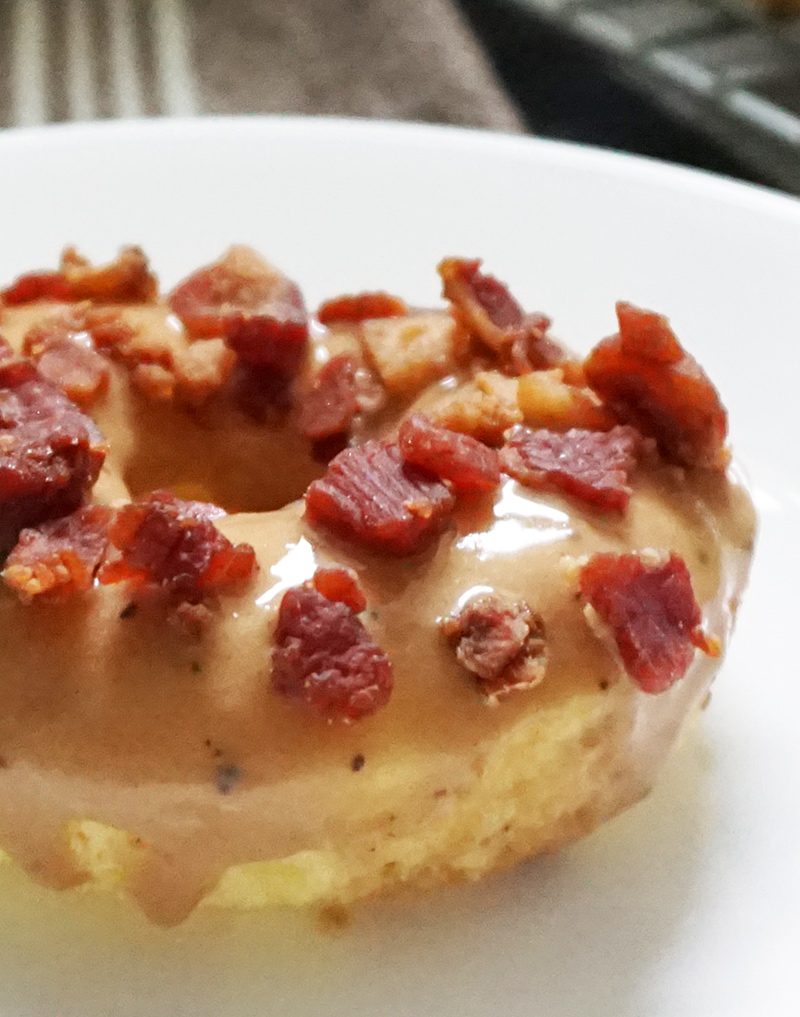 Elvis donuts (banana, peanut butter, and bacon donuts) from @bijouxandbits #donuts #bacon