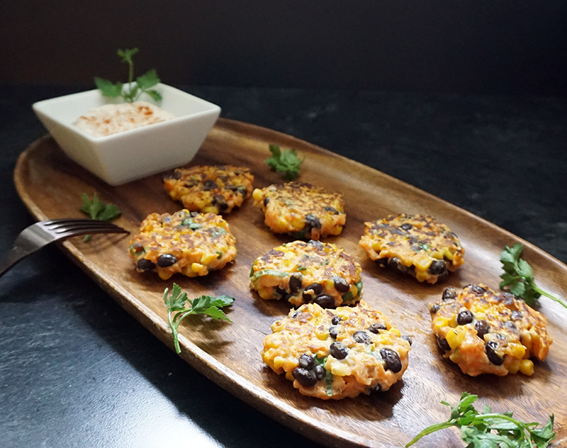 Sweet potato fritters from @bijouxandbits #fritters #appetizer #sweetpotato