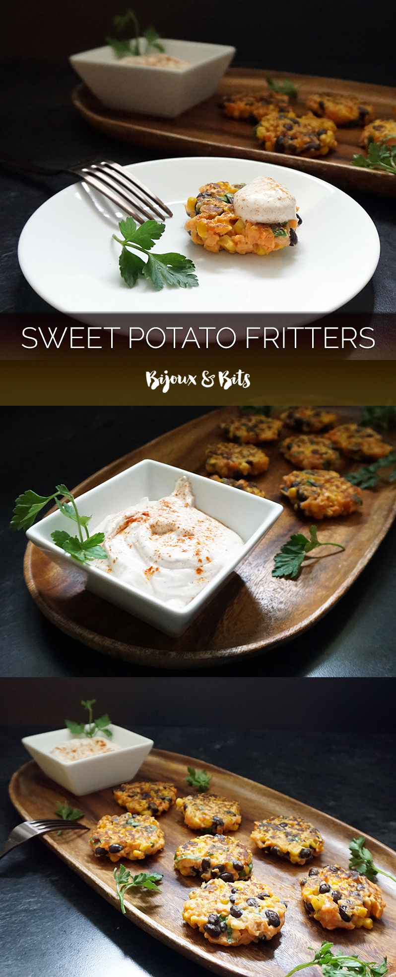 Sweet potato fritters from @bijouxandbits #fritters #appetizer #sweetpotato