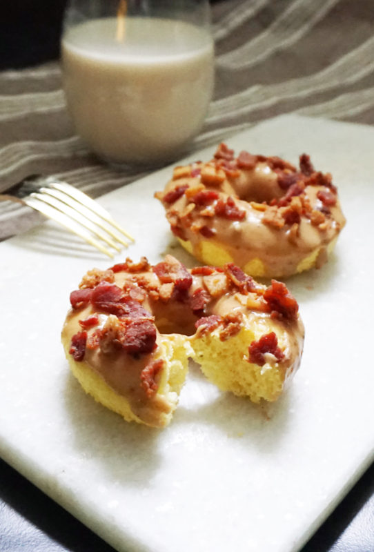 Elvis donuts (baked banana, peanut butter, and bacon donuts)