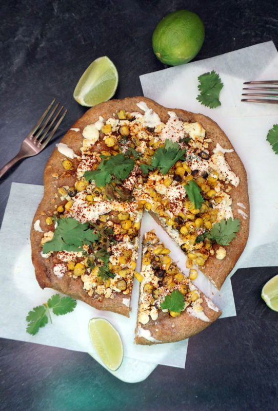 Elote pizza (Mexican street food charred corn pizza)