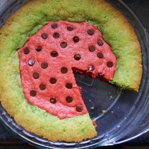 Spumoni blondies (watermelon-shaped!) from @bijouxandbits #blondies #summer