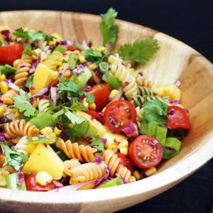 Mango salsa pasta salad