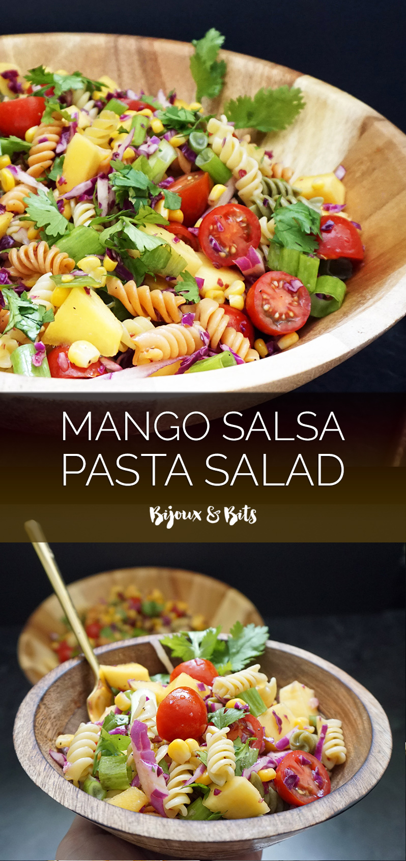 Mango salsa pasta salad from @bijouxandbits