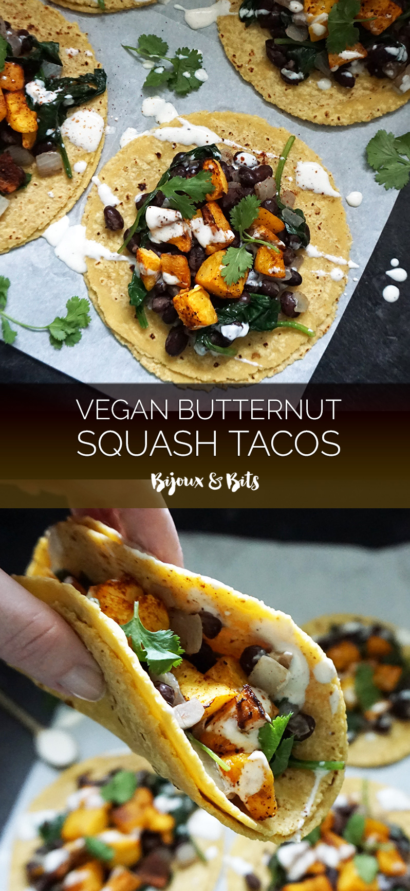 Vegan butternut squash tacos from @bijouxandbits