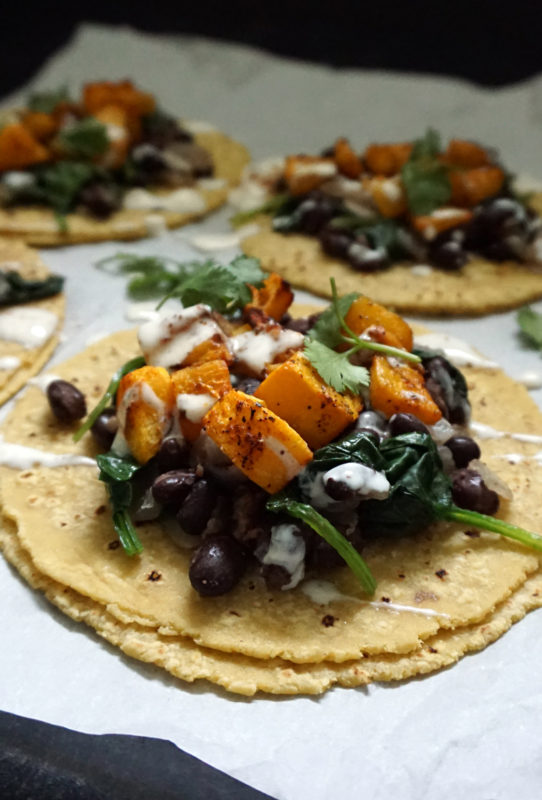 Butternut squash tacos (vegan)