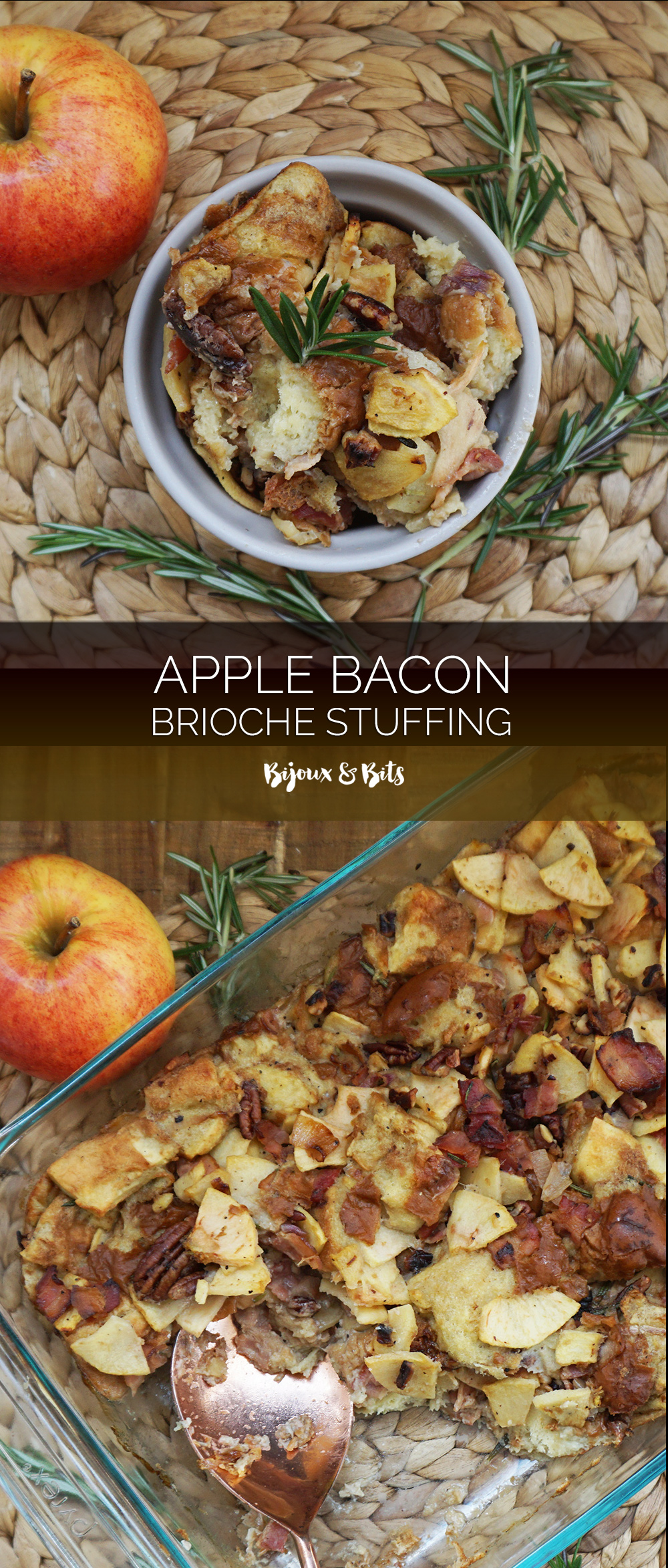 Apple bacon brioche stuffing from @bijouxandbits