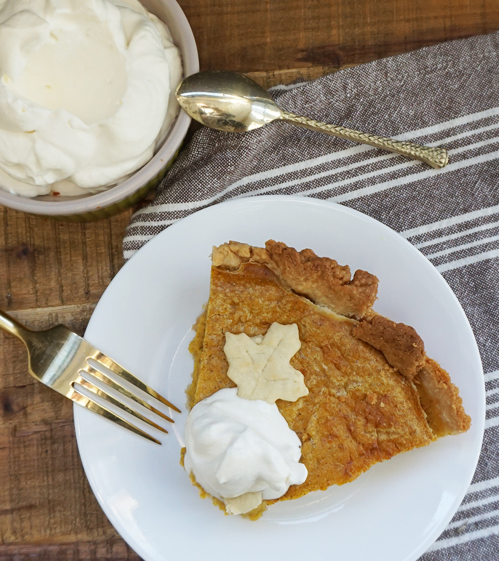 Pumpkin pie with maple bourbon cream from @bijouxandbits