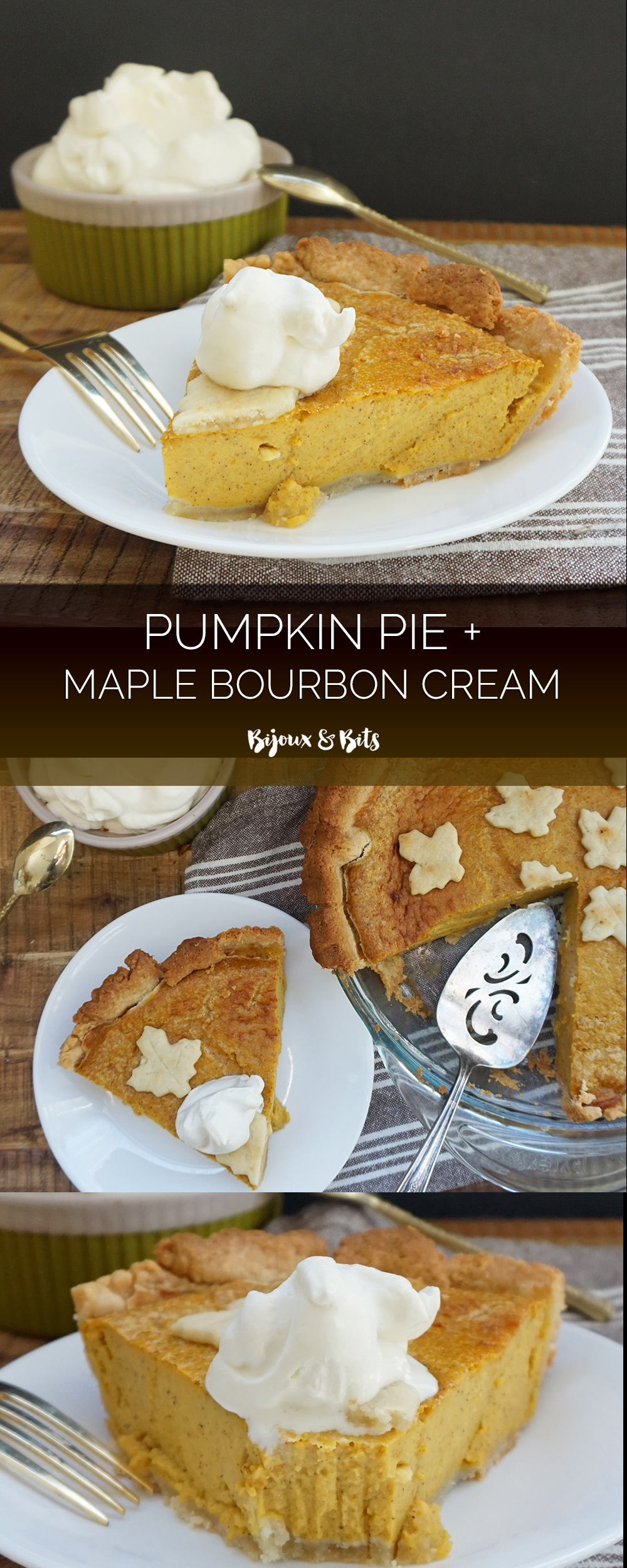 Pumpkin pie with maple bourbon cream from @bijouxandbits