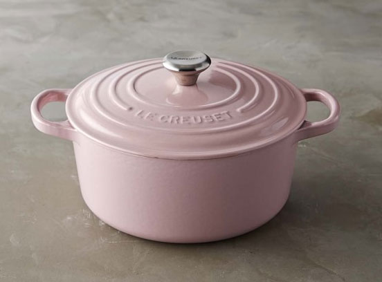 Le Creuset Signature Cast-Iron Round Dutch Oven, 3 1/2-Qt., Pink
