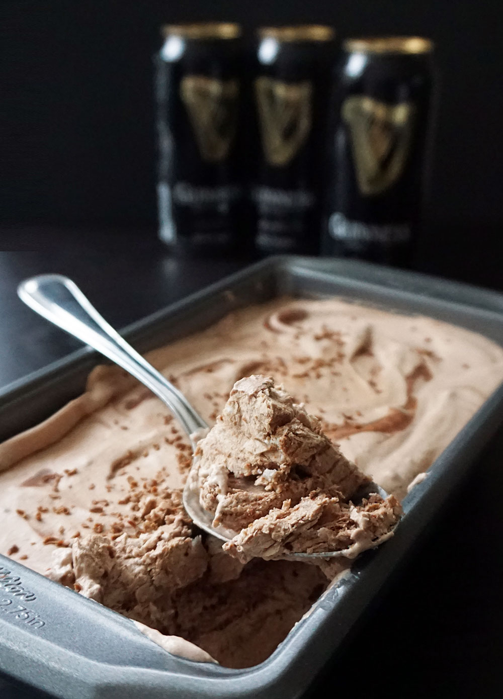 Guinness malted chocolate no-churn ice cream from @bijouxandbits