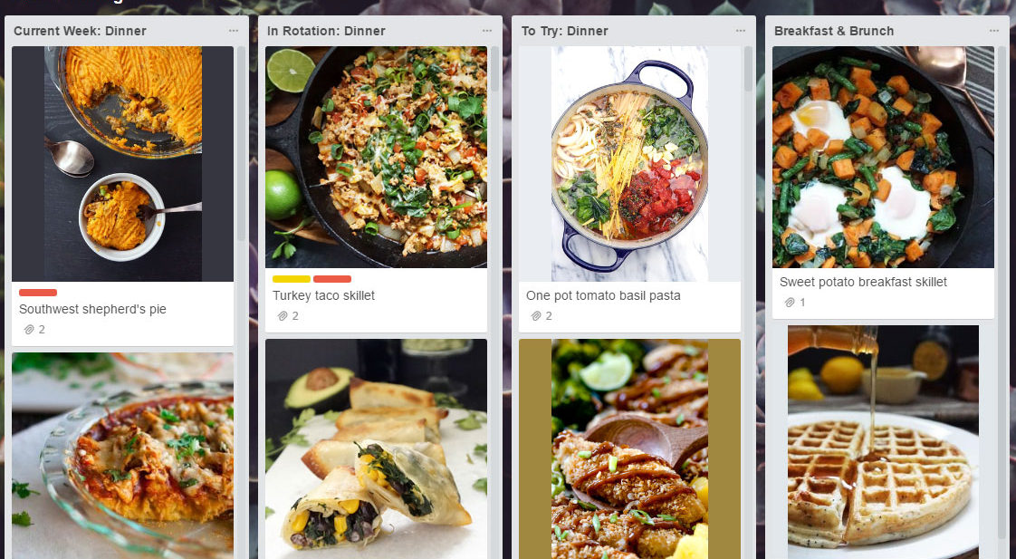 How to meal plan with Trello