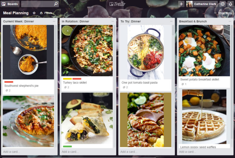How to meal plan with Trello
