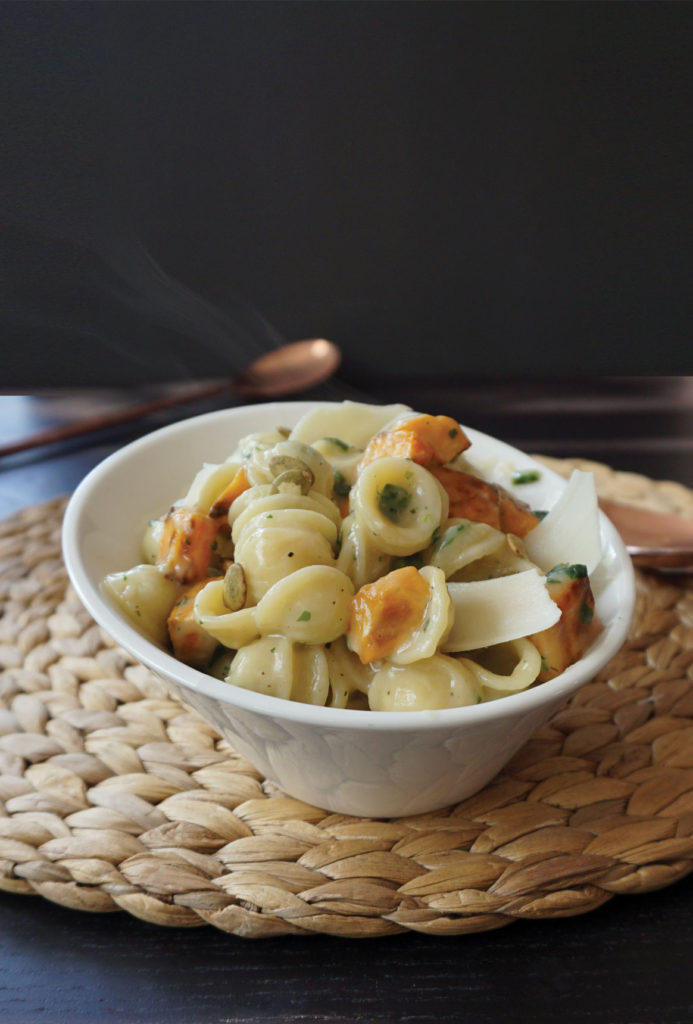 Parmesan sweet potato pasta
